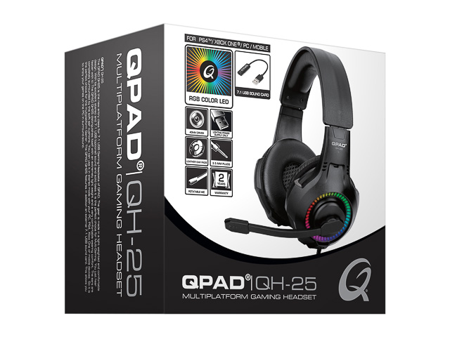 QPAD QH25 7.1 USB PRO GAMING HEADSET 9J.H3593.H25 cable/microphone/3,5jack 1