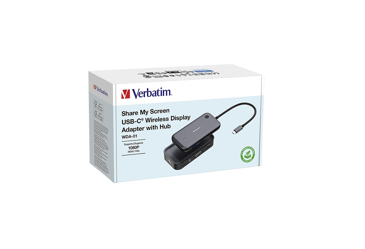 VERBATIM SHARE MY SCREEN WDA-01 1080P 32146 USB Typ-C display adapter wireless 1