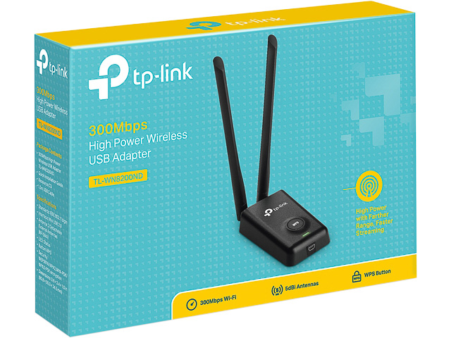 TP-LINK HIGH POWER USB ADAPTER TL-WN8200ND 150Mbps 2.4GHz 1