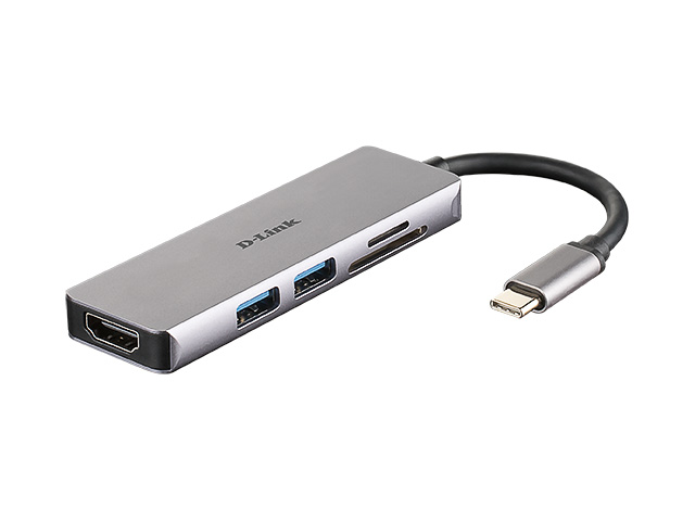 D-LINK USB-C TB3 DOCKINGSTATION HDMI DUB-M530 MicroSD 5in1 schwarz 1