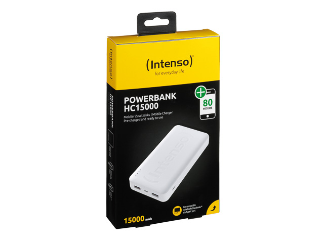 INTENSO POWERBANK HC15000 WEISS 7332542 15.000mAh USB 3.0 Typ C 1