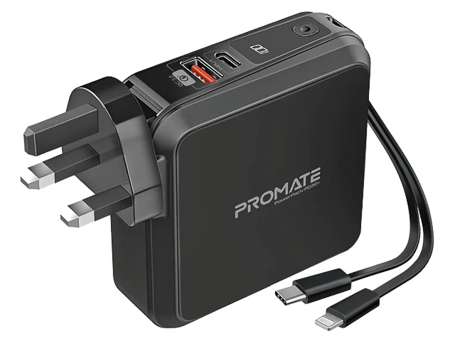 PROMATE POWERBANK PD20+ 15000mAh Output USB-A+C Apple 3travelplugs 1