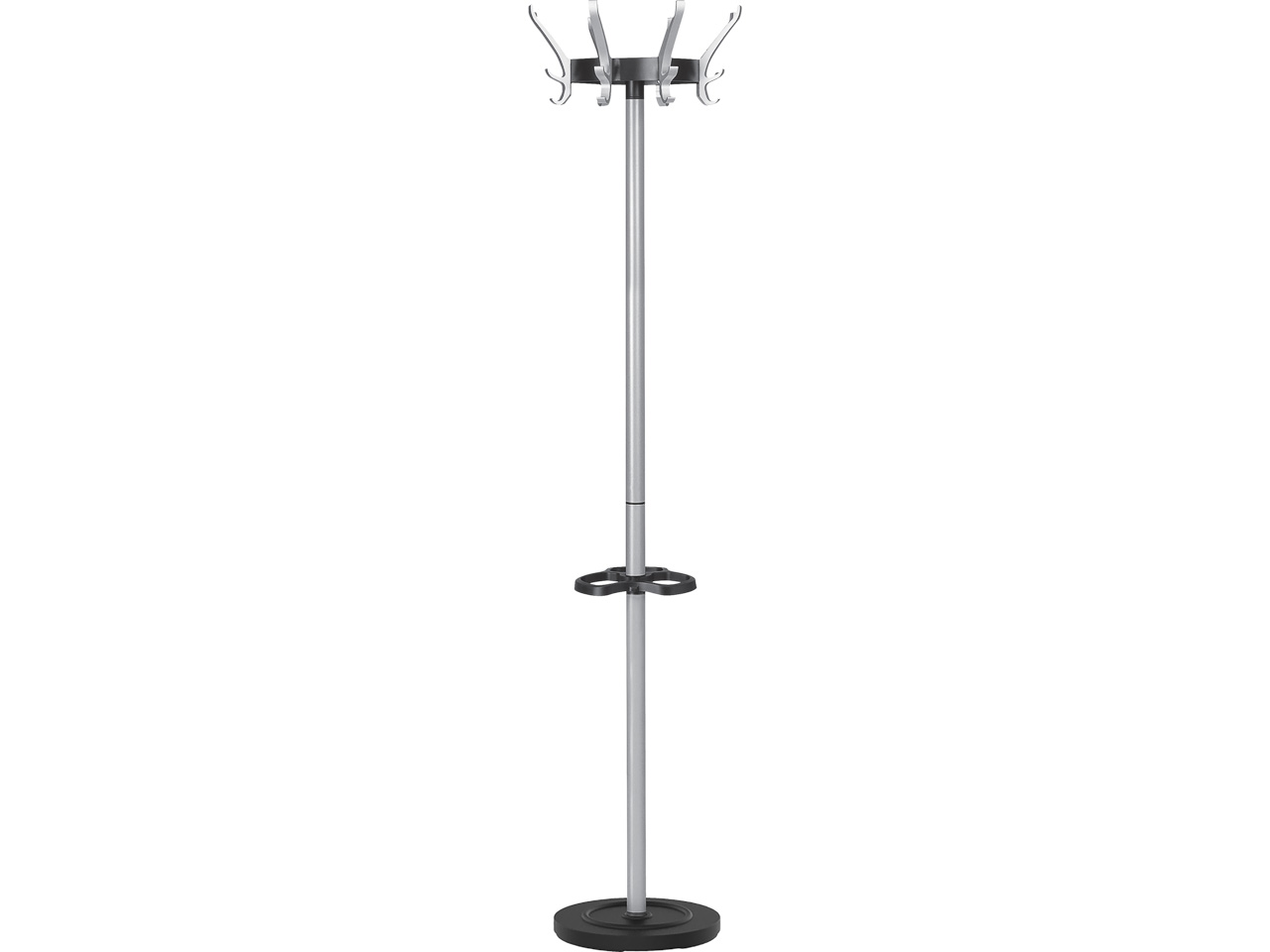 100340640 UNILUX CYPRES WARDROBE STAND metall grey 170cm with 8 coat hanger 1