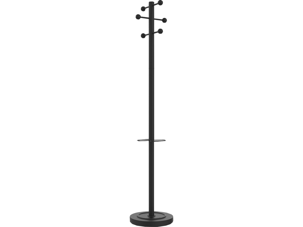 400065391 UNILUX ACCESS WARDROBE STAND black 175cm with 6 coat hanger 1