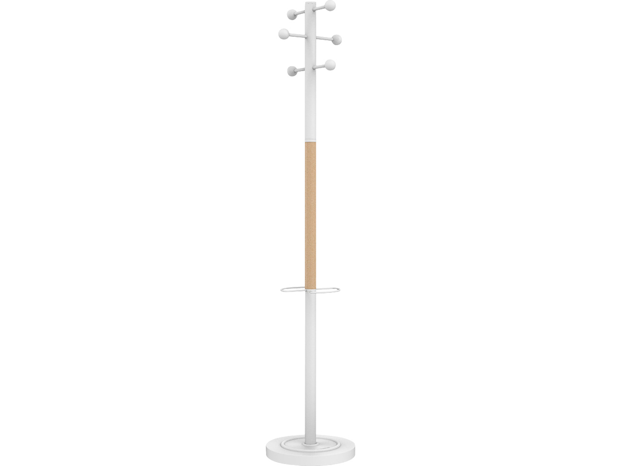 400095392 UNILUX ACCESS WARDROBE STAND white 175cm with 6 coat hanger 1