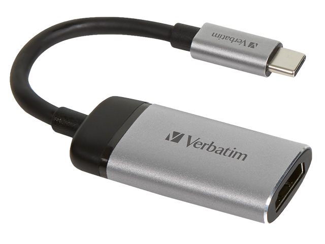 VERBATIM USB-C/HDMI 4K ADAPTER 0,1m 49143 silber-schwarz 1