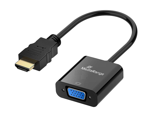 MEDIARANGE HDMI TO VGA CONVERTER MRCS167 3.5mm audio connection black 1