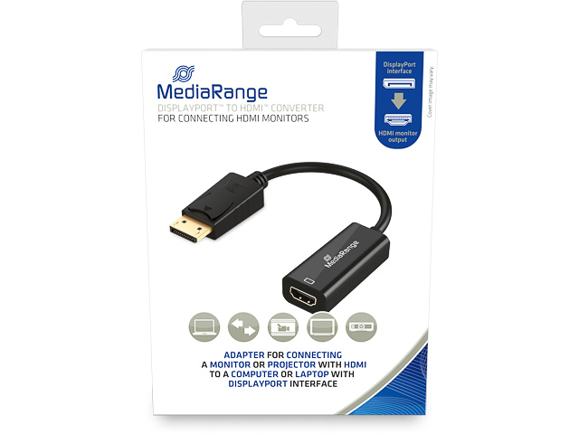 MEDIARANGE HDMI TO DISPLAYPORT MRCS177 HDMI socket V1.2 + DP plug 18GB 1