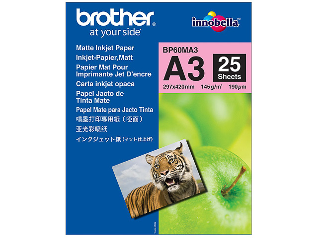 BP60MA3 BROTHER Papier A3 (297x420mm) 25 Blatt weiss 145gr matt 1