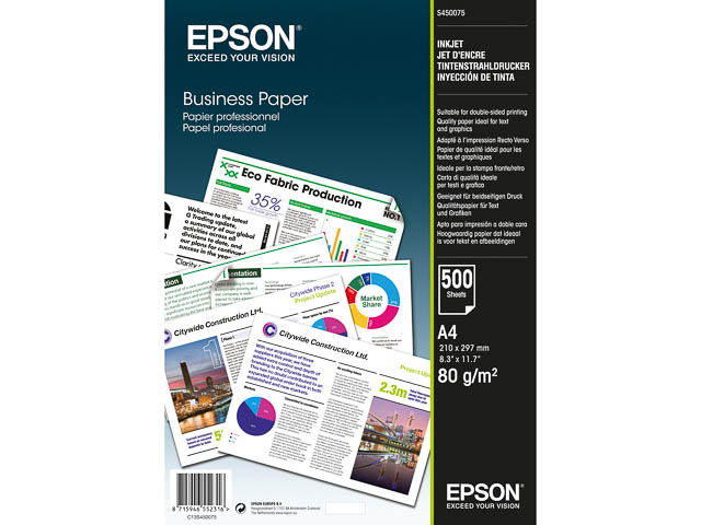 C13S450075 EPSON Business Papier A4 (210x297mm) 500vel wit 80gr 1