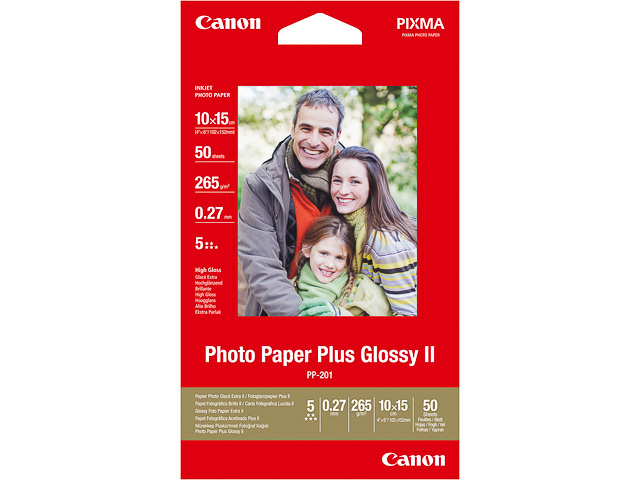 2311B003 CANON Fotopapier 10x15cm 50vel wit PP201 260gr glossy 1