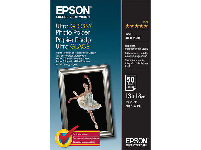 C13S041944 EPSON photo paper 13x18cm 50 sheet white ultra 300gr high gloss 1