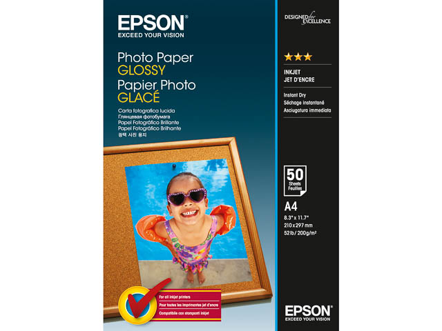 C13S042539 EPSON Fotopapier A4 (210x297mm) 50vel wit 200gr glossy 1