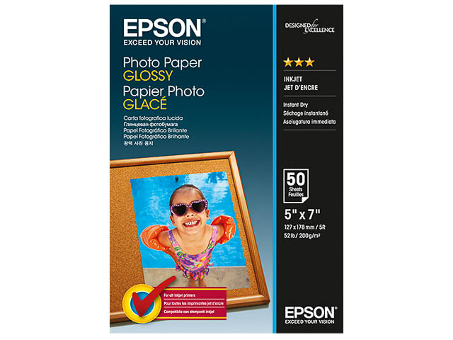 C13S042545 EPSON photo paper 13x18cm 50 sheet white 200gr glossy 1