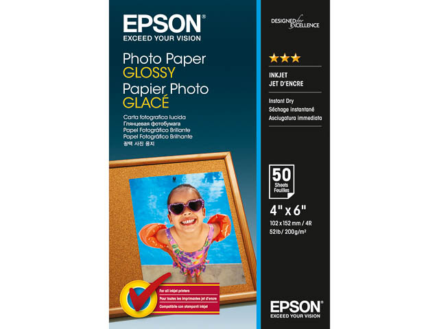 C13S042547 EPSON Fotopapier 10x15cm 50 vel wit 200gr glossy 1