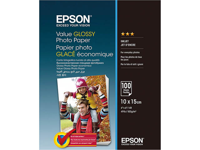 C13S400039 EPSON photo paper 10x15cm 100 sheet white 183gr glossy 1