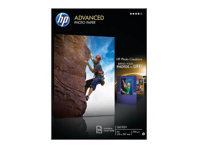 Q5456A HP Advanced Fotopapier A4 (210x297mm) 25vel wit 250gr Hoogglans 1