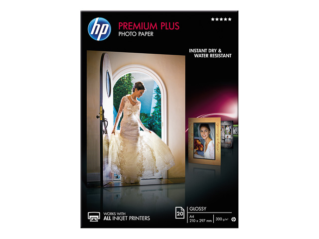 CR672A HP Premium+ Fotopapier A4 (210x297mm) 20vel wit 300gr glossy 1