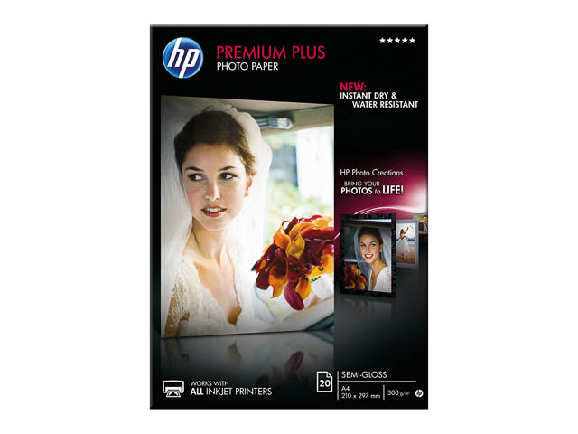 CR673A HP Premium+ Fotopapier A4 (210x297mm) 20vel wit 300gr zijdemat 1
