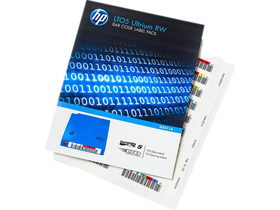 HP LTO5 BARCODE LABELS (100+10) Q2011A  LTO+Cleaning 1