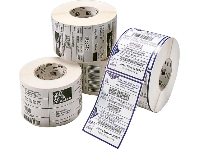 3006320 ZEBRA TTR label roll 102x76mm 930piece white coated punched 1