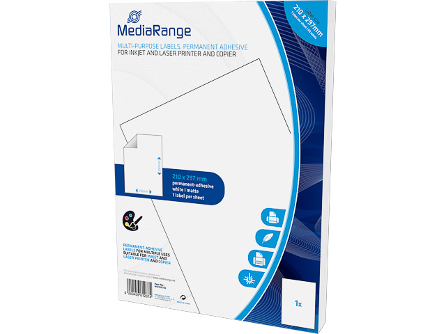 MRINK140 MEDIARANGE label A4 (210x297mm) 50piece white permanent 1