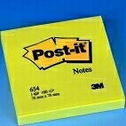 654 3M POST-IT ADHESIVE NOTES(12) 76mmx76mm yellow 1