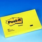 655 3M POST-IT ADHESIVE NOTES (12) 76mmx127mm yellow 1