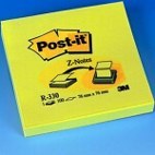 R330 3M POST-IT Z-NOTES (12) YELLOW 76mmx76mm 1