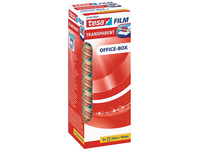 57405-00002-01 TESA Office Box plakfolie (8) transparant 19mm 8x33meter 1