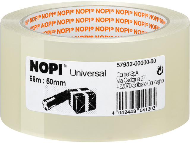 57952-00000-00 TESA Nopi packing tape transparent 50mm 66metre universal 1