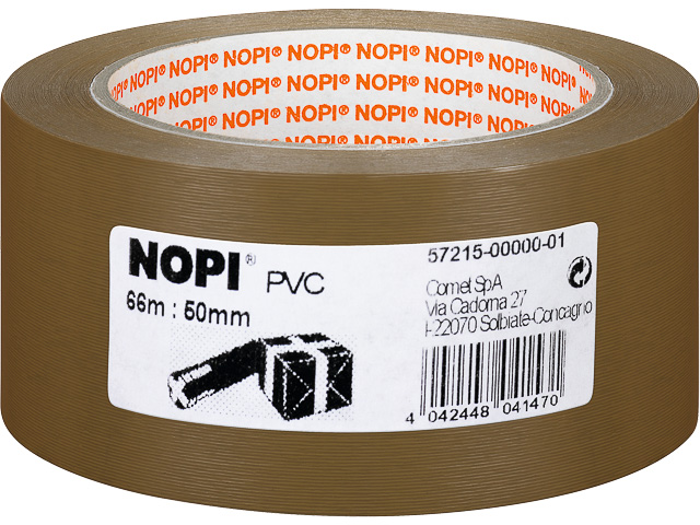 TESA NOPI PVC PARCEL PACKAGING TAPE 57215-00000-01 66mx50mm brown 1
