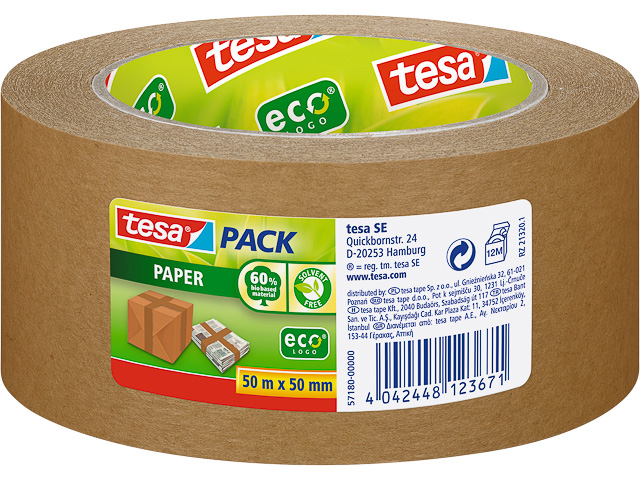 57180-00000-03 TESA Paper packing tape brown 50mm 50metre 1