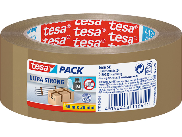 57175-00000-02 TESA packing tape brown 38mm 66metre PVC ultra strong 1