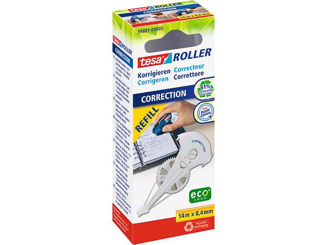 59881-00005-05 TESA Ecologo correction roller 8,4mm 14metre refill 1