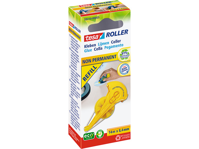 59210-00005-06 TESA Ecologo glue roller 8,4mm 14metre removable refill 1