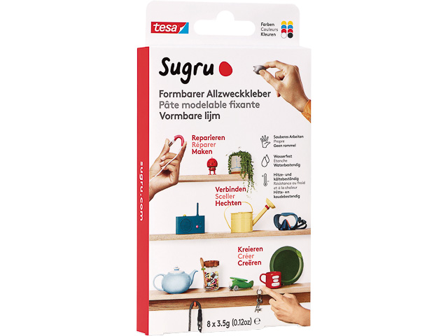 41284-00001-00 TESA Sugru adhesive putty (8) 5 colors 8piece 8x3,5gr malleable 1