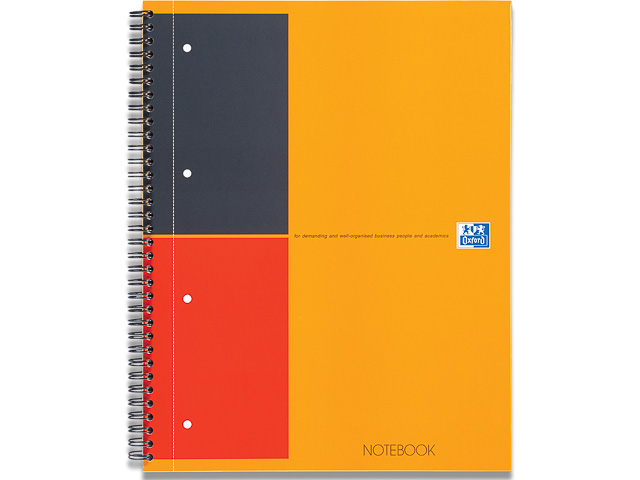 100104036 OXFORD Notebook collegeblok A4+ (216x303mm) oranje 6mm 80vel 80gr 1