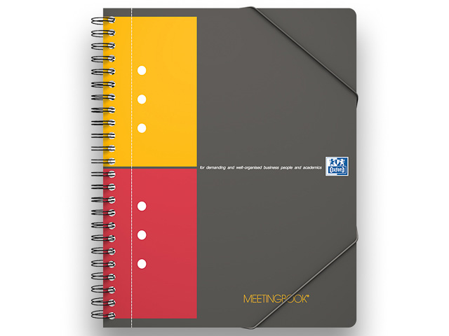 100102104 OXFORD Meetingbook collegeblok A5+ (152x228mm) grijs 5mm 80vel 80gr 1