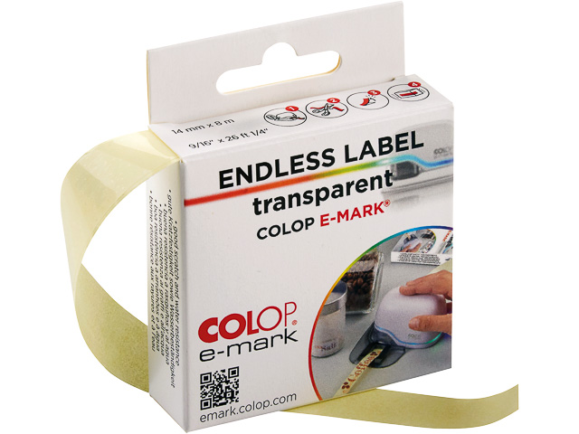 COLOP E-MARK ENDLESS LABEL 155362 8m 14mm clear 1