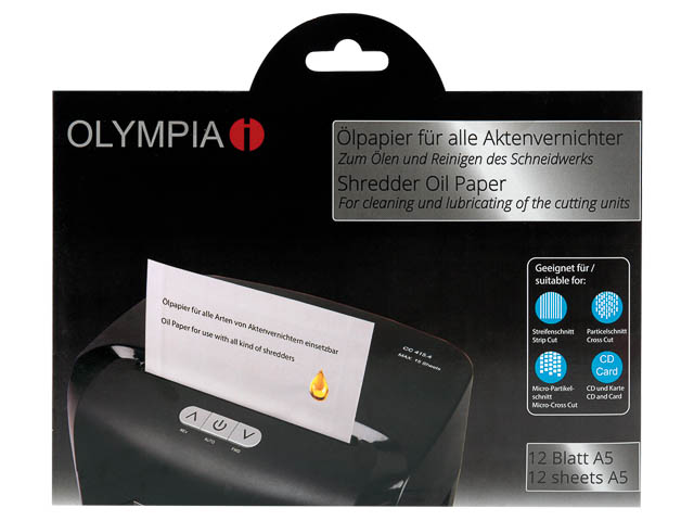 9130 OLYMPIA OIL PAPER A5 12sheets for shredder 1