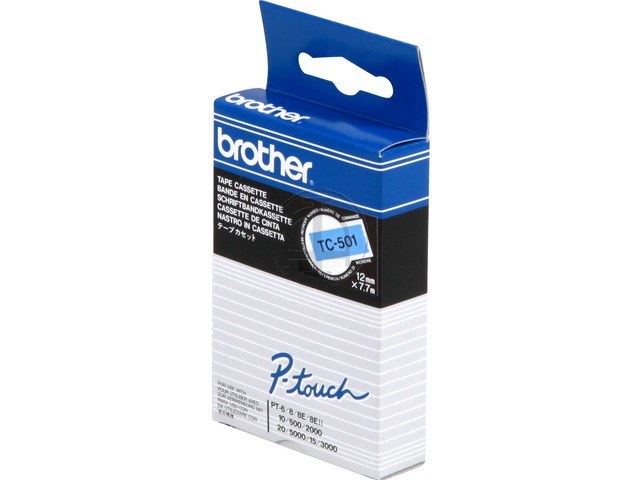 TC501 BROTHER PTOUCH 12mm BLUE-BLACK tape 7,7m laminated 1