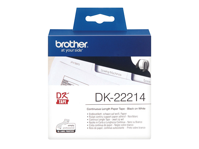 DK22214 BROTHER PT QL550 LABELS WHITE 30,48mx12mm 1