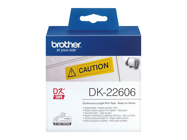 DK22606 BROTHER PT QL550 LABELS YELLOW 15,24mx62mm 1