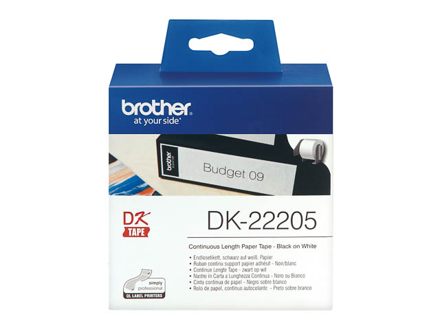DK22205 BROTHER PT QL550 LABELS WHITE 30,48mx62mm 1