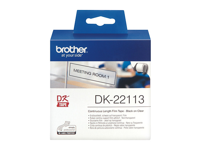DK22113 BROTHER PT QL550 ETIKETTEN KLAR 15,24mx62mm 1