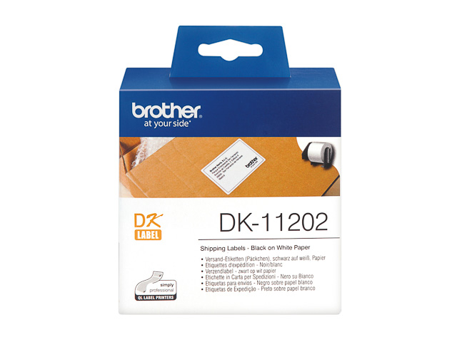 DK11202 BROTHER PT QL550 ETIKETTEN WEISS 300Stk/Rolle 62x100mm 1