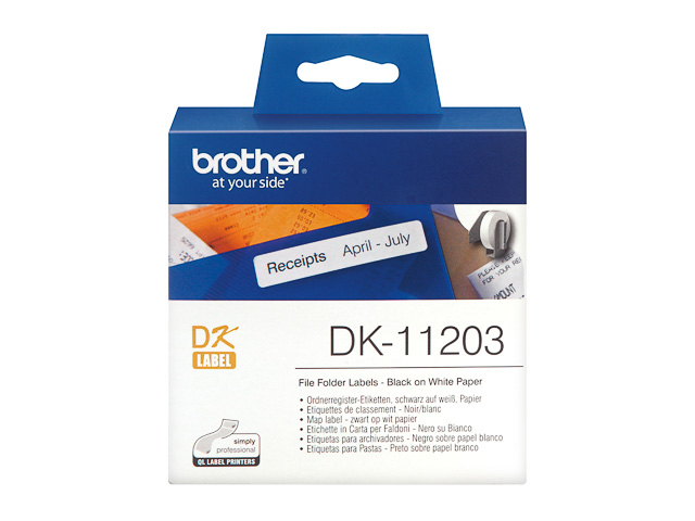 DK11203 BROTHER PT QL550 ETIKETTEN WEISS 300Stk/Rolle 17x87mm 1