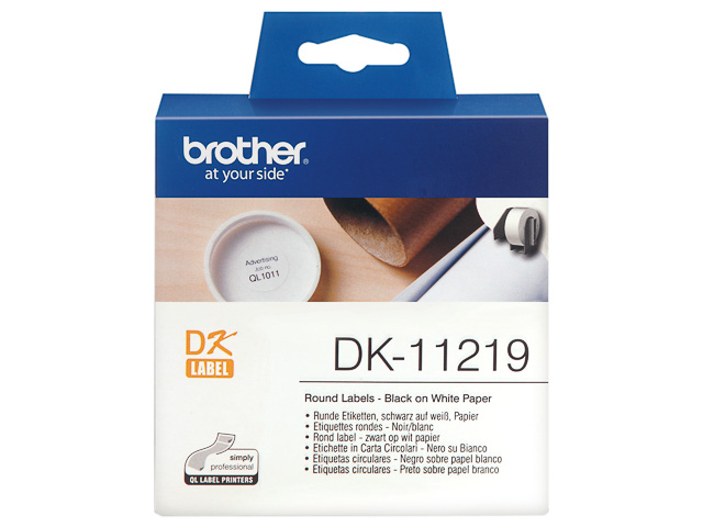 DK11219 BROTHER PT QL550 LABELS WHITE 1200pcs/roll 12mm 1