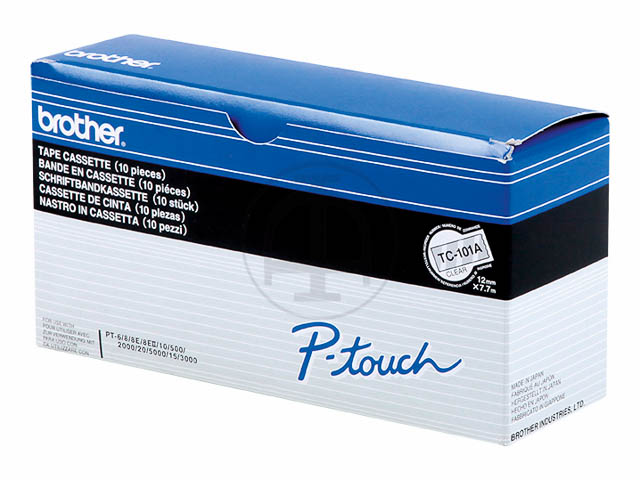 TC101A BROTHER PTOUCH(10) 12mm CLEAR-BLK tape 7,7m laminated 1